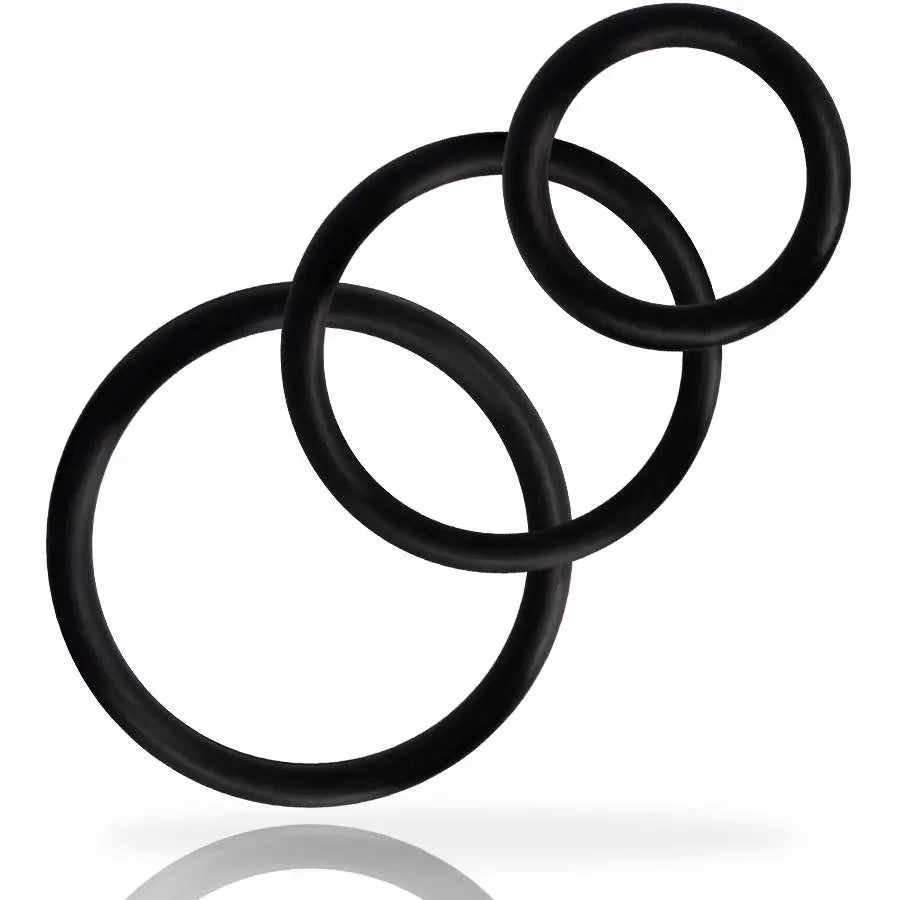 Rings Set For Penis - Black - Addicted Toys 