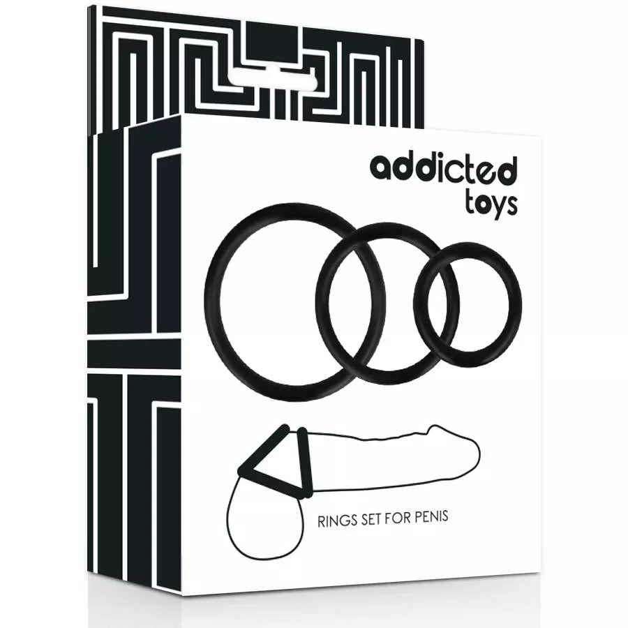 Rings Set For Penis - Black - Addicted Toys 