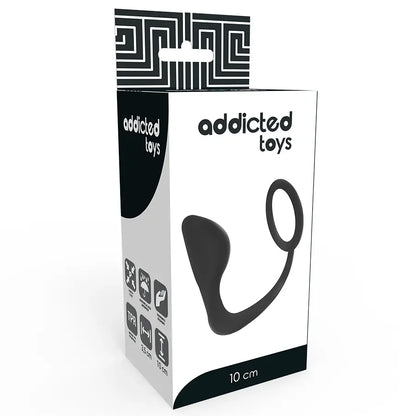 Addicted Toys Butt Plug with Cock Ring Black ADDICTED TOYS