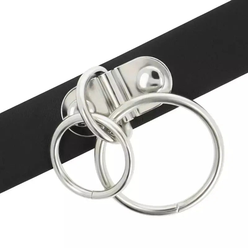 Coquette Hand Crafted Choker Vegan Leather - Double Ring Flutters.ie