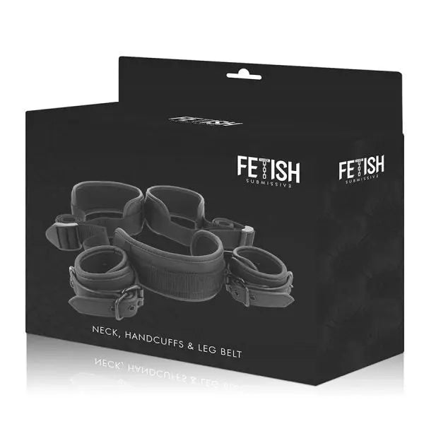 Fetish Submissive - Open Legs Position with Neoprene lining handcuffs Fetish Submissive Bondage Flutters.ie