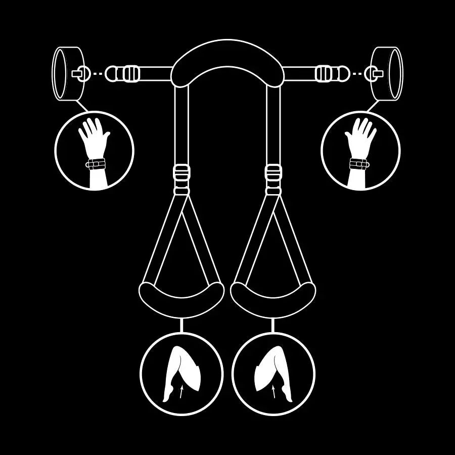 Fetish Submissive - Open Legs Position with Neoprene lining handcuffs Fetish Submissive Bondage Flutters.ie