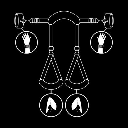 Fetish Submissive - Open Legs Position with Neoprene lining handcuffs Fetish Submissive Bondage Flutters.ie