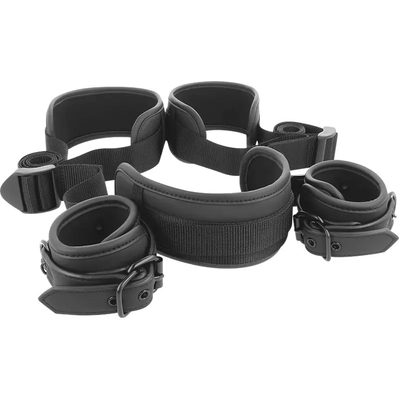 Fetish Submissive - Open Legs Position with Neoprene lining handcuffs Fetish Submissive Bondage Flutters.ie