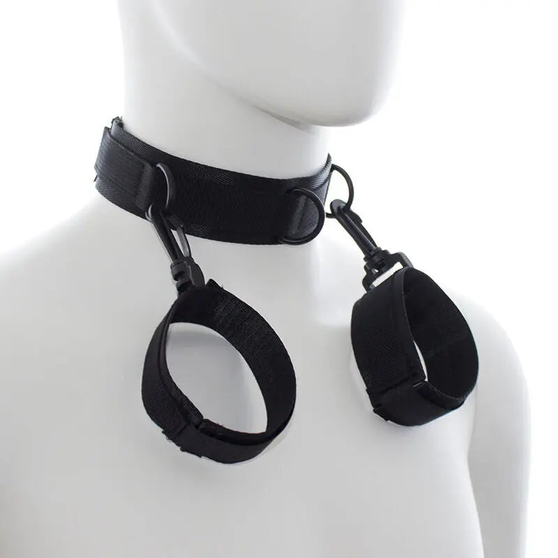 OHMAMA FETISH - NYLON HANDCUFFS AND COLLAR OHMAMA