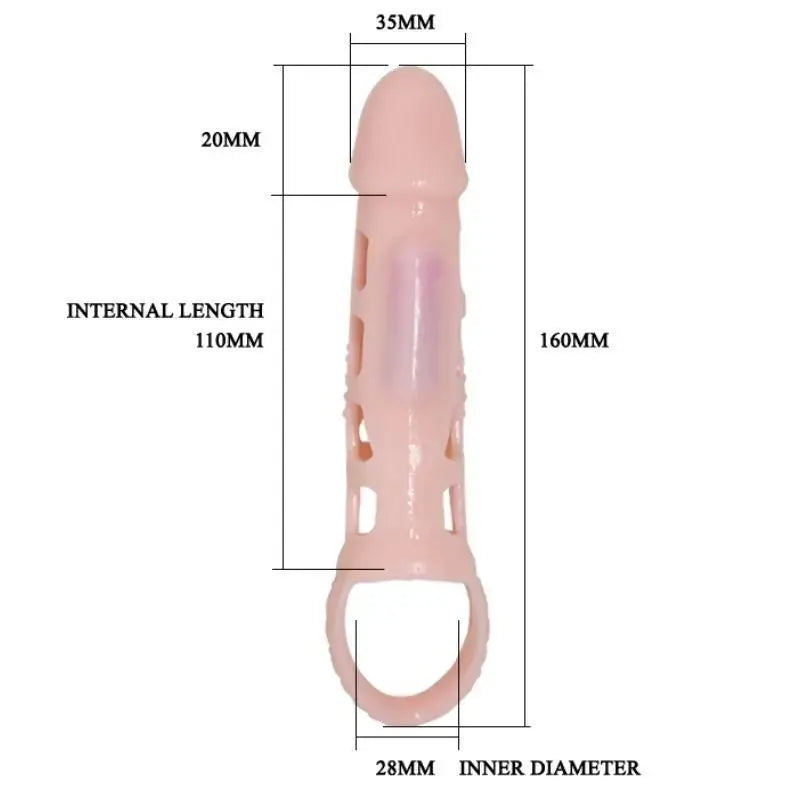 PRETTY LOVE - HARRISON PENIS EXTENDER COVER WITH VIBRATION AND STRAP 13.5 CM BAILE Flutters.ie