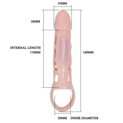 PRETTY LOVE - HARRISON PENIS EXTENDER COVER WITH VIBRATION AND STRAP 13.5 CM BAILE Flutters.ie