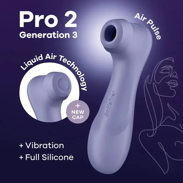 SATISFYER - PRO 2 GENERATION 3 LIQUID AIR TECHNOLOGY LILAC - Flutters.ie